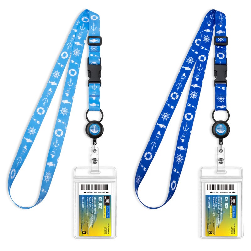 MNGARISTA Cruise Lanyards, Adjustable Lanyard with Retractable Reel, Waterproof ID Badge Holder for All Cruises Ships Key Cards, 2pack - Image 1